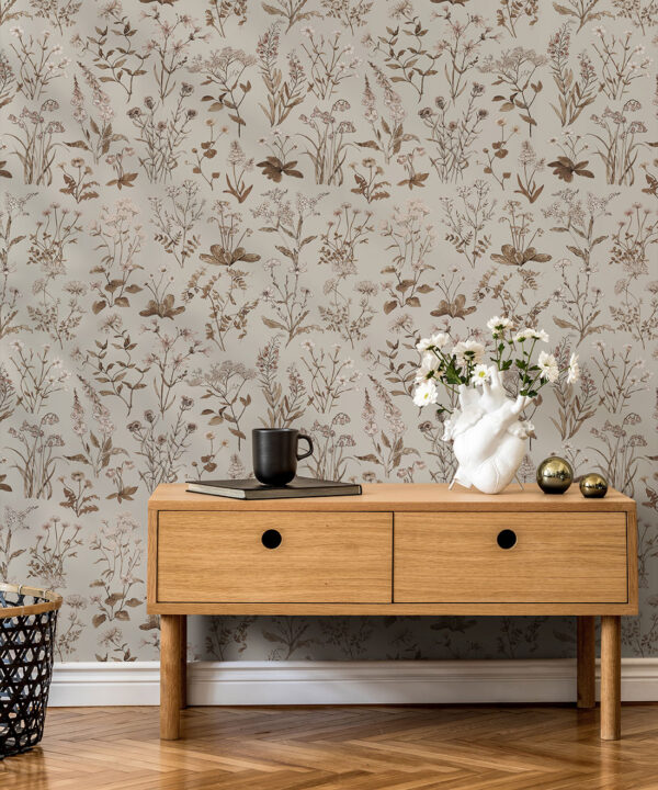 Wallpaper Republic - Floral Emporium Collection - Meadows Antique - Stone - Insitu