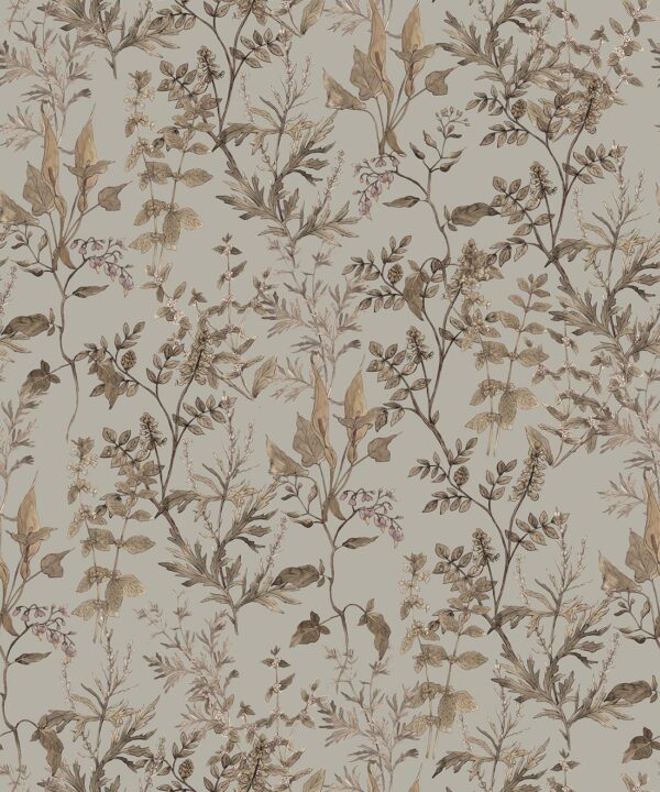 Wallpaper Republic - Floral Emporium Collection - Antique Botanica - Antique Grey - Swatch