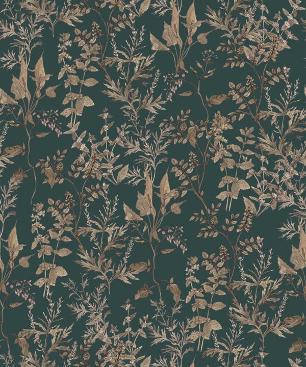 Wallpaper Republic - Floral Emporium Collection - Meadows Antique - Antique Green - Swatch