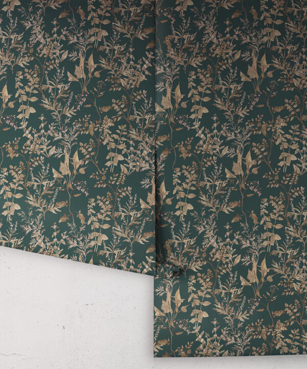 Wallpaper Republic - Floral Emporium Collection - Meadows Antique - Antique Green - Rolls