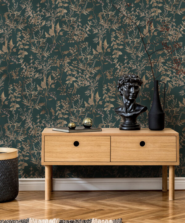 Wallpaper Republic - Floral Emporium Collection - Antique Botanica - Green - Insitu