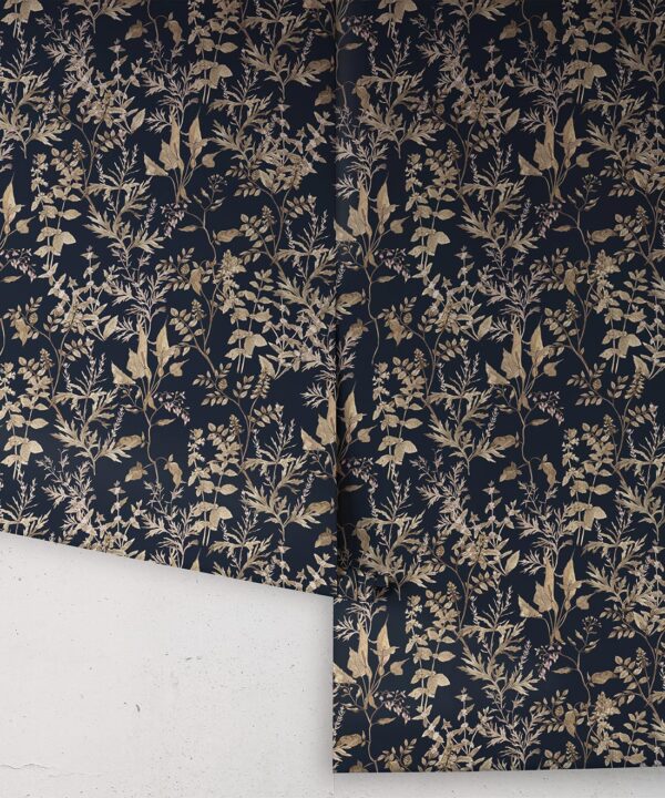 Wallpaper Republic - Floral Emporium Collection - Antique Botanica - Navy - Rolls