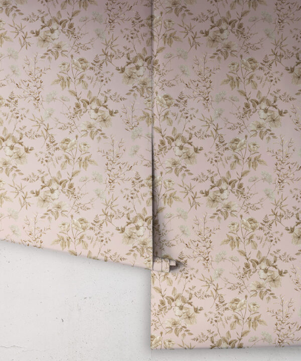 Wallpaper Republic - Floral Emporium Collection - Belle Fleur - Dusty Pink - Rolls