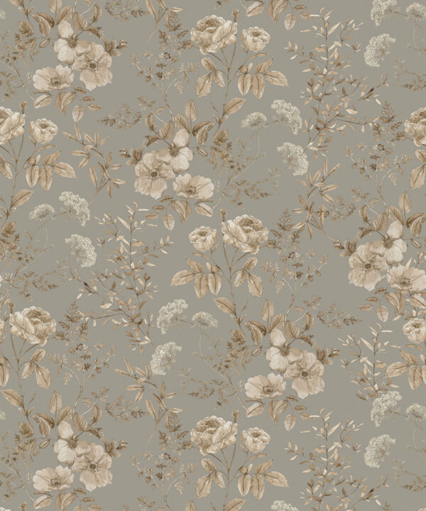 Wallpaper Republic - Floral Emporium Collection - Belle Fleur - Grey Sage - Swatch