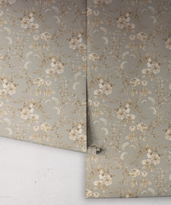 Wallpaper Republic - Floral Emporium Collection - Belle Fleur - Grey Sage - Rolls