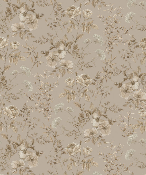 Wallpaper Republic - Floral Emporium Collection - Belle Fleur - Linen - Swatch