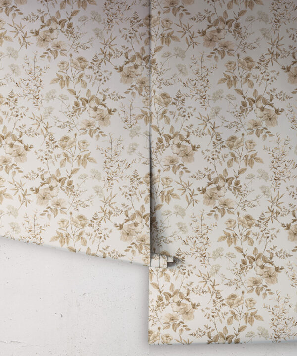 Wallpaper Republic - Floral Emporium Collection - Belle Fleur - Stone - Rolls