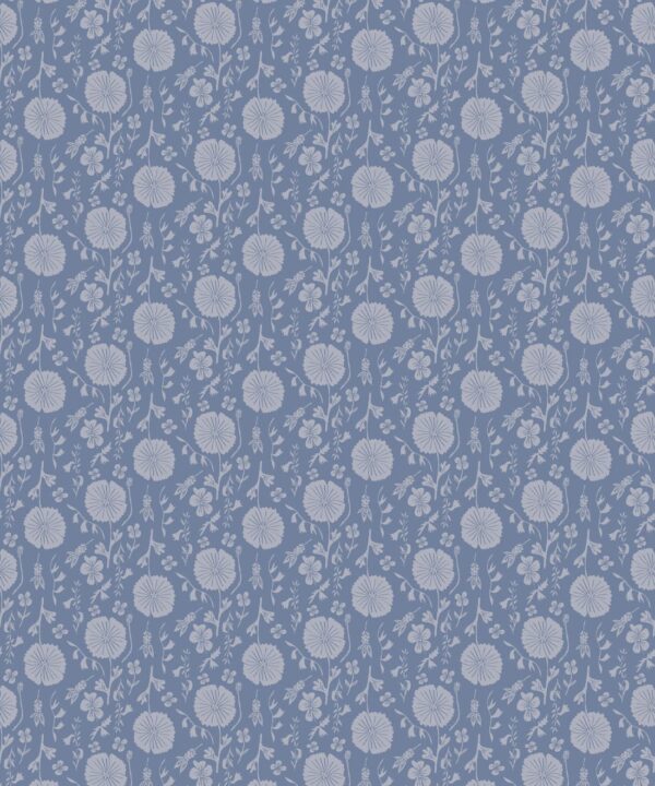 In The Bloom Collection - Wallpaper Republic - Meadow Dreams Wallpaper - Colorway: Blue Grey - Swatch