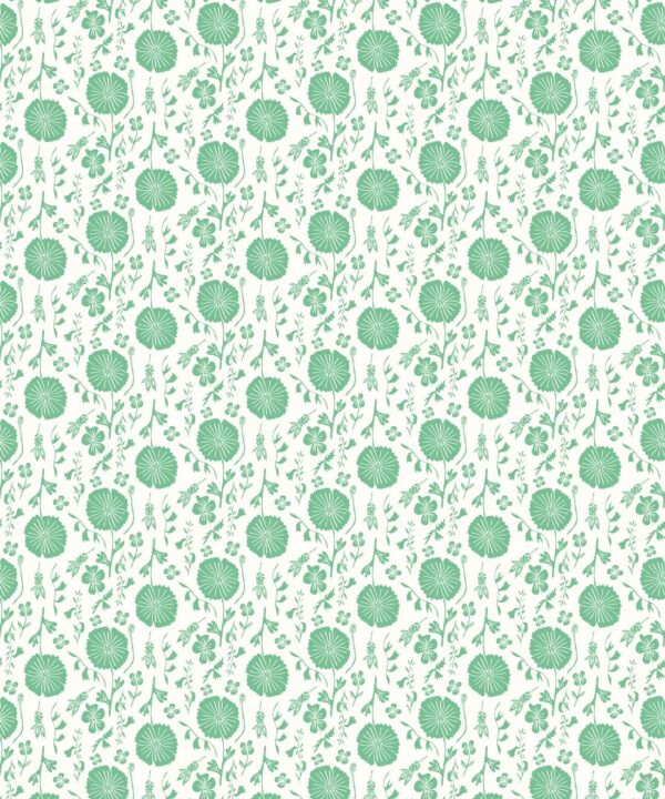 In The Bloom Collection - Wallpaper Republic - Meadow Dreams Wallpaper - Colorway: Green - Swatch