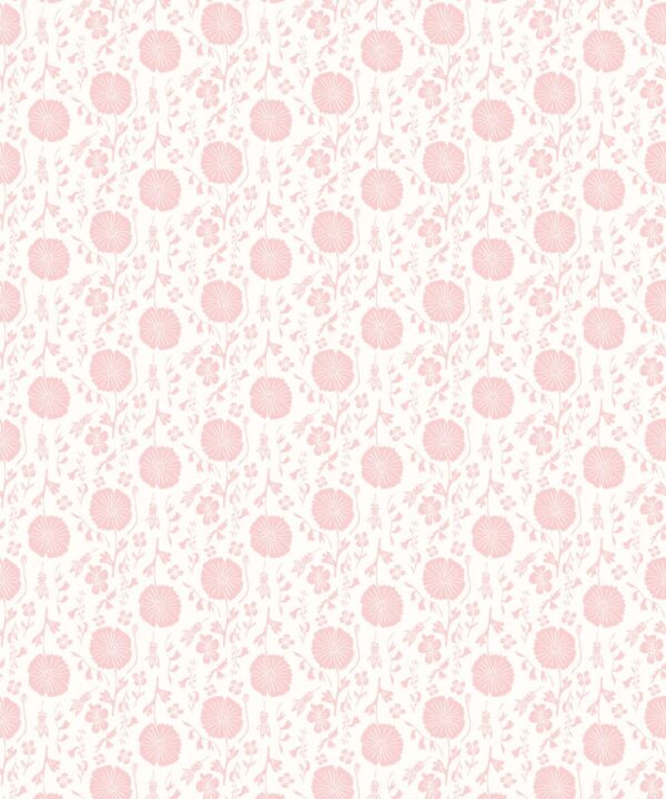 In The Bloom Collection - Wallpaper Republic - Meadow Dreams Wallpaper - Colorway: Pink - Swatch