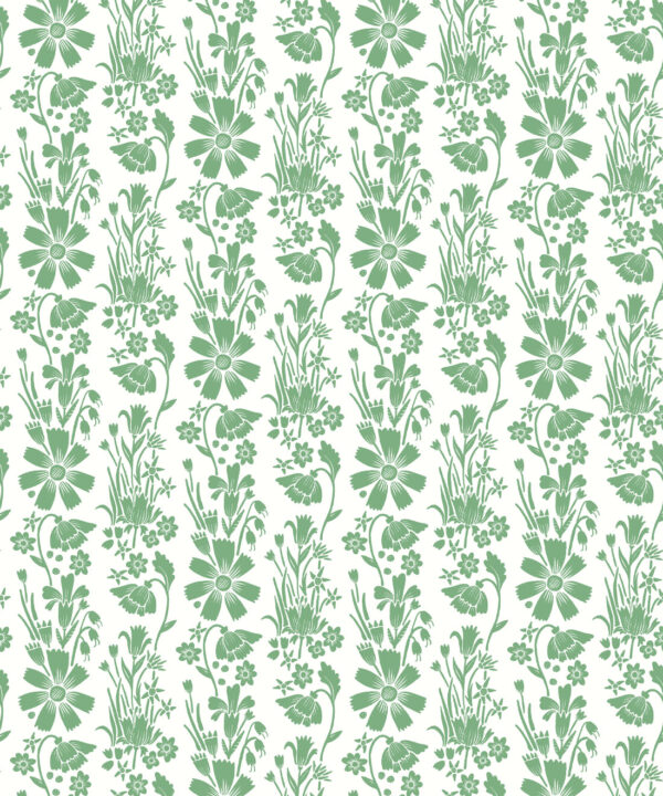 In The Bloom Collection - Wallpaper Republic - Corsage Wallpaper - Colorway: Corsage Pear Green - Swatch