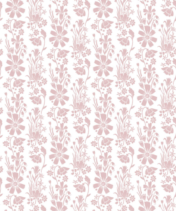 In The Bloom Collection - Wallpaper Republic - Corsage Wallpaper - Colorway: Corsage Rose - Swatch