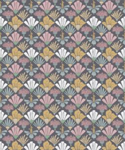 In The Bloom Collection - Wallpaper Republic - Fanned Flowers Wallpaper - Colorway: Multi - Swatch