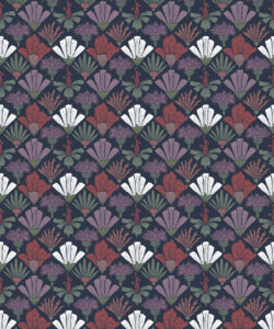 In The Bloom Collection - Wallpaper Republic - Fanned Flowers Wallpaper - Colorway: Night - Swatch