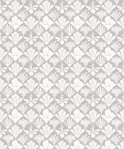 In The Bloom Collection - Wallpaper Republic - Fanned Flowers Wallpaper - Colorway: Taupe - Swatch