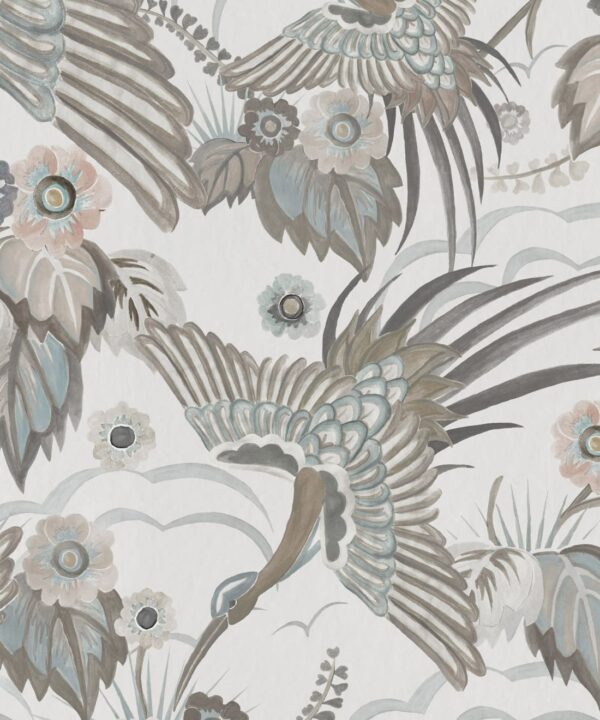 Bird Paradise Wallpaper - Colorway: Dove - Swatch