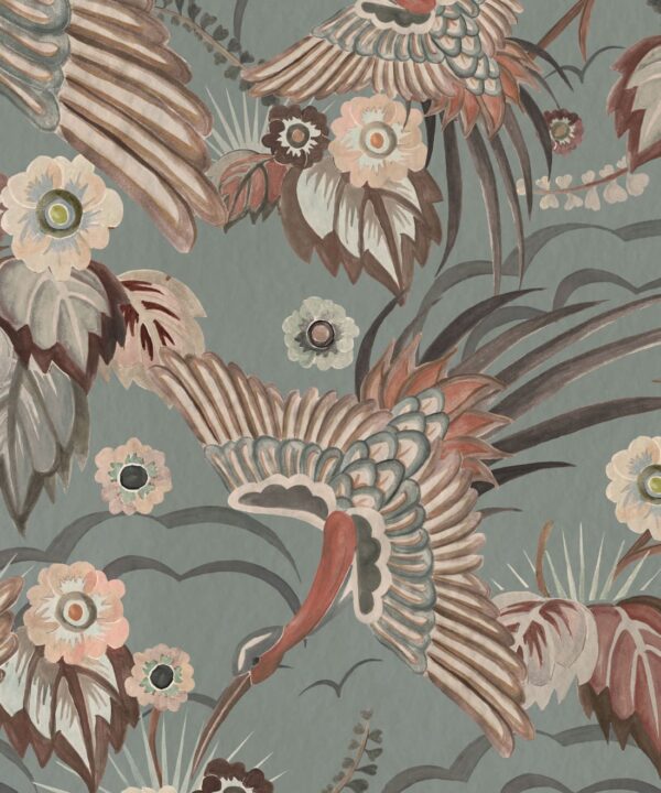 Bird Paradise Wallpaper - Colorway: Haze - Swatch