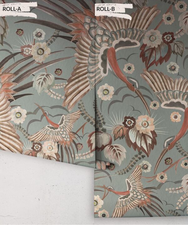 Bird Paradise Wallpaper - Colorway: Haze - Rolls