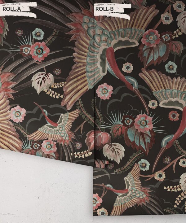 Bird Paradise Wallpaper - Colorway: Ink - Rolls