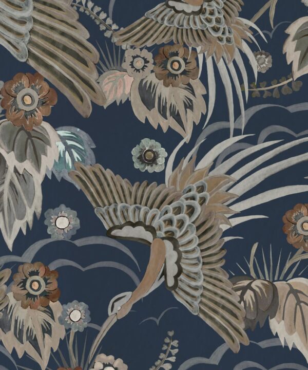 Bird Paradise Wallpaper - Colorway: Sapphire - Swatch