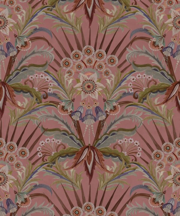 Morning Flowers Wallpaper - Colorway: Dusty Pink - Swatch