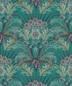 Morning Flowers Wallpaper - Colorway: Rainforest - Swatch