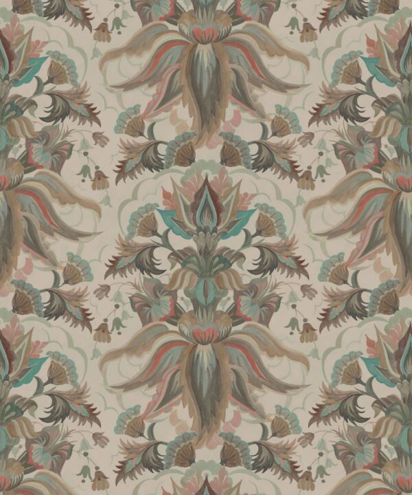 Sunset Lilies Wallpaper - House of Heras - Gardens of Andalucia - Lookbook - Colorway: Almond - Swatch