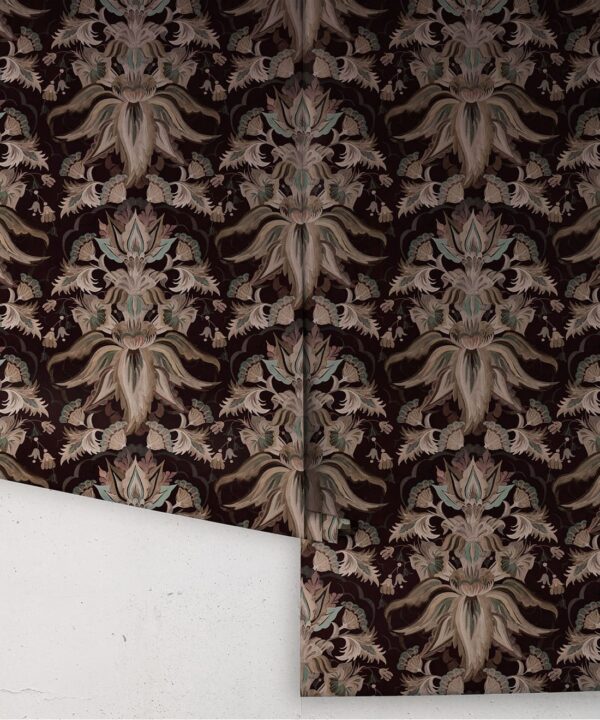 Sunset Lilies Wallpaper - House of Heras - Gardens of Andalucia - Lookbook - Colorway: Ink - Rolls