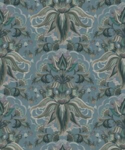 Sunset Lilies Wallpaper - House of Heras - Gardens of Andalucia - Lookbook - Colorway: Mineral - Swatch