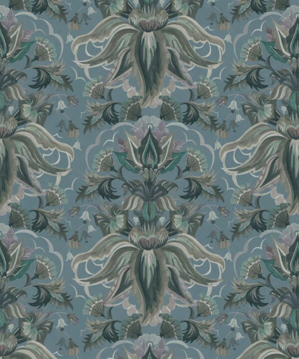 Sunset Lilies Wallpaper - House of Heras - Gardens of Andalucia - Lookbook - Colorway: Mineral - Swatch