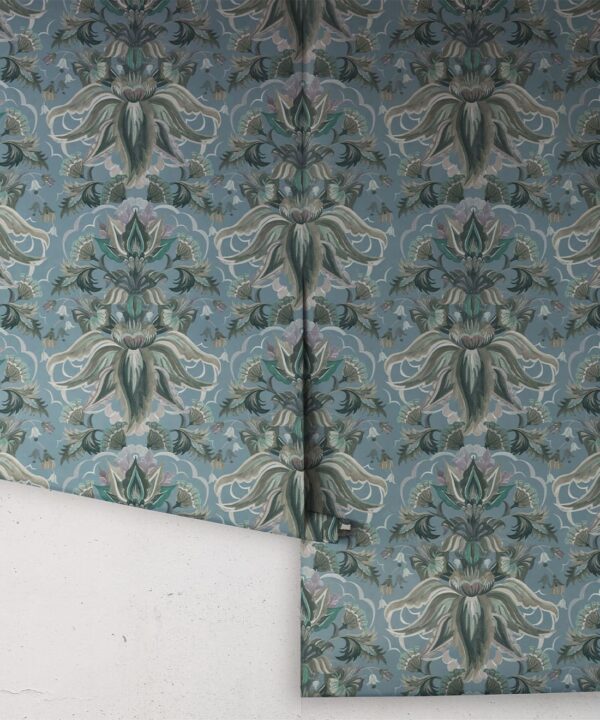 Sunset Lilies Wallpaper - House of Heras - Gardens of Andalucia - Lookbook - Colorway: Mineral - Rolls