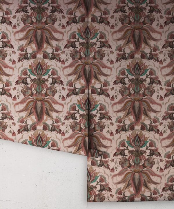 Sunset Lilies Wallpaper - House of Heras - Gardens of Andalucia - Lookbook - Colorway: Rose - Rolls