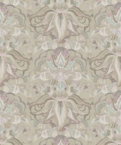Sunset Lilies Wallpaper - House of Heras - Gardens of Andalucia - Lookbook - Colorway: Sand - Swatch