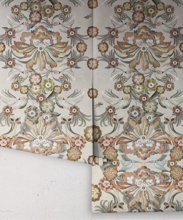 Hummingbird Garden Wallpaper - Colorway: Cream - Rolls