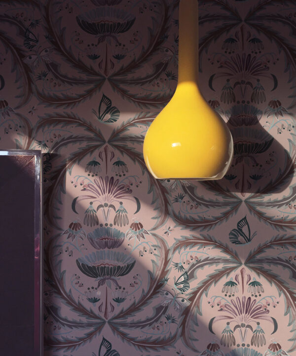 Magical Mariposa Wallpaper - Colorway: Dusk - Insitu