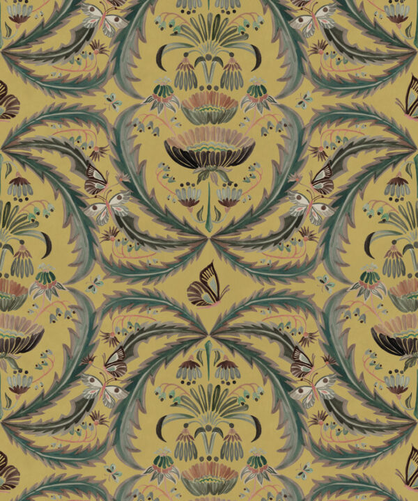 Magical Mariposa Wallpaper - Colorway: Gold - Swatch