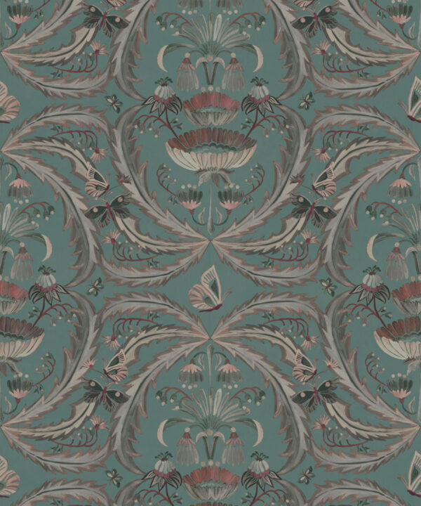 Magical Mariposa Wallpaper - Colorway: Ocean - Swatch