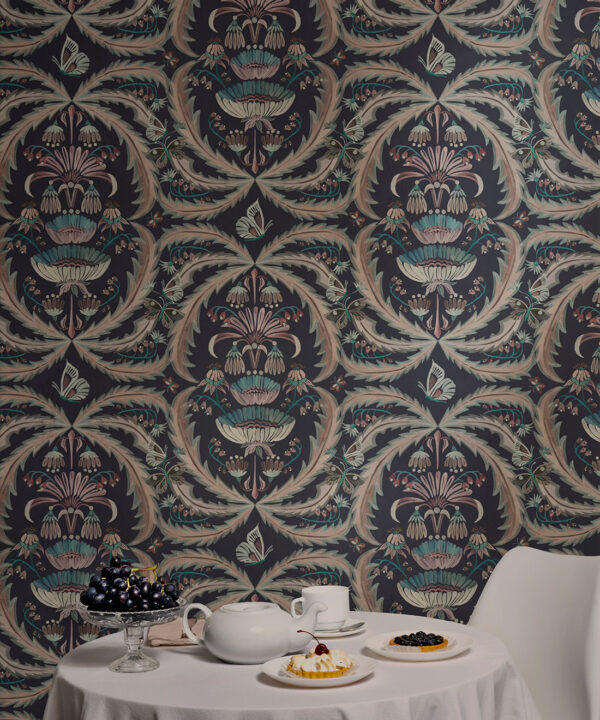 Magical Mariposa Wallpaper - Colorway: Summer Night - Insitu