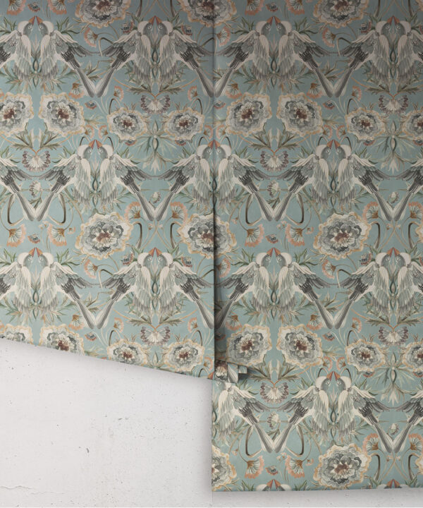 Paloma Wallpaper - Colorway: Dusky Blue - Rolls