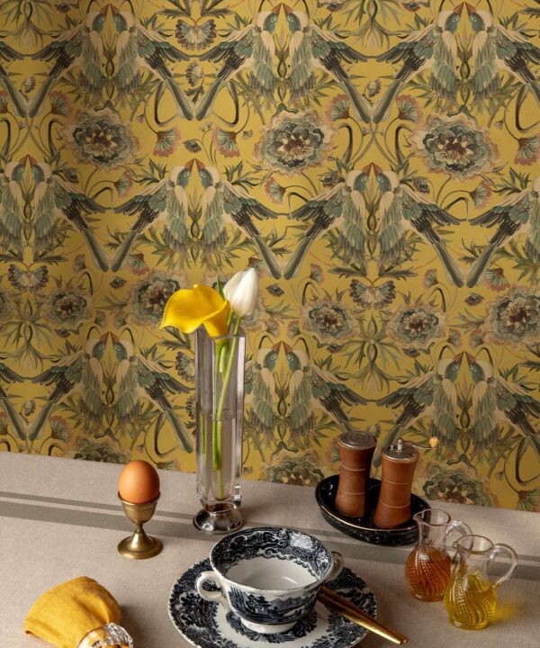 Paloma Wallpaper - Colorway: Sunshine - Insitu