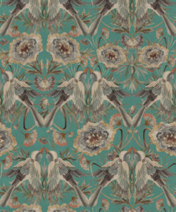 Paloma Wallpaper - Colorway: Teal - Swatch