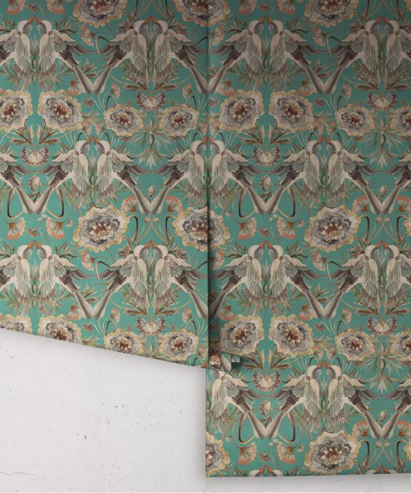 Paloma Wallpaper - Colorway: Teal - Rolls