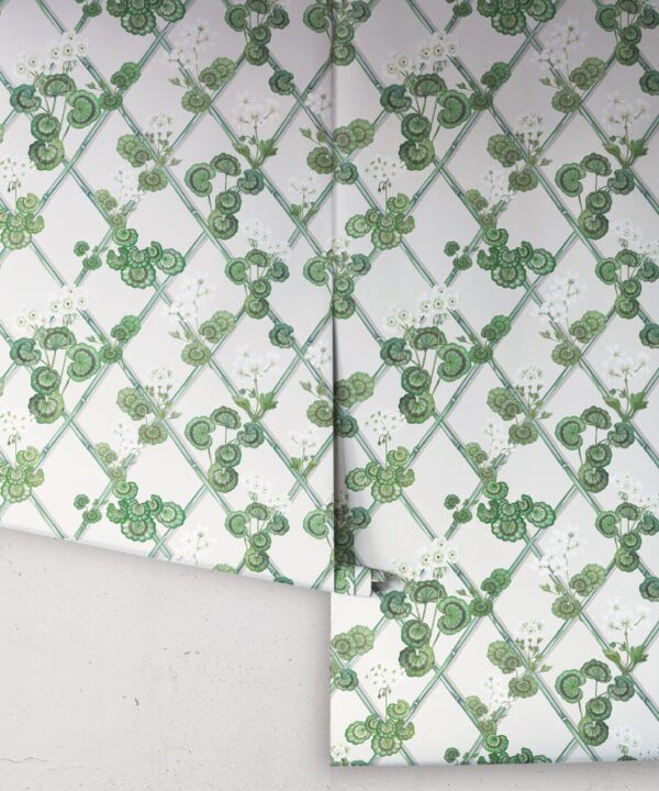 Primrose Garden Wallpaper - Maine House Interiors - Colorway: Green - Rolls