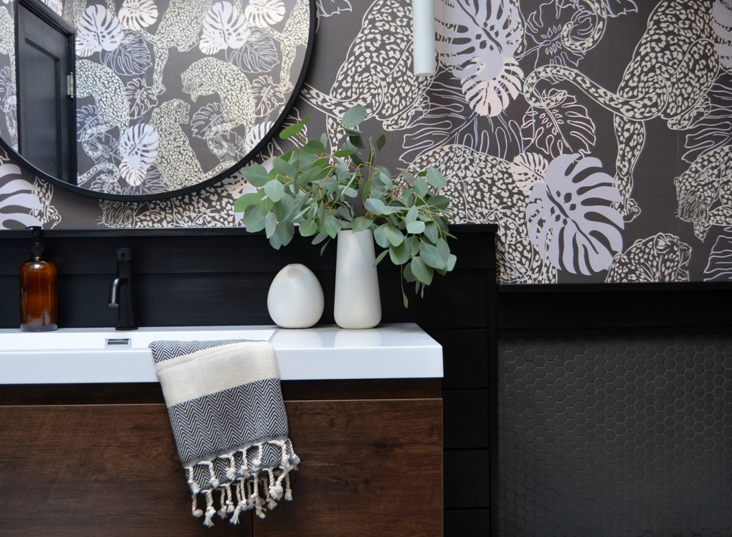 Leopard Wallpaper • Using Wallpaper in The Bathroom