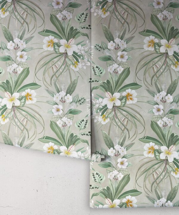 Hibiscus at Double Bay Wallpaper - Bethany Linz - My Sydney Collection - Colourway: Beige - Rolls