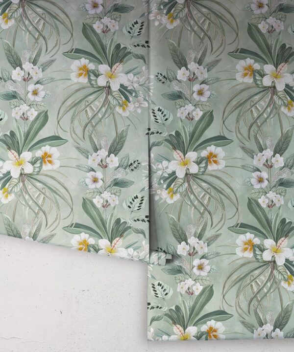 Hibiscus at Double Bay Wallpaper - Bethany Linz - My Sydney Collection - Colourway: Tangerine - Rolls