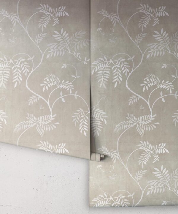 Wisteria Vine Wallpaper - Bethany Linz - My Sydney Collection - Colourway: Beige - Rolls