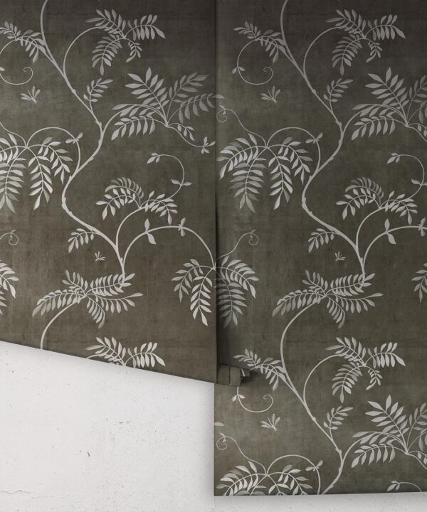 Wisteria Vine Wallpaper - Bethany Linz - My Sydney Collection - Colourway: Charcoal - Rolls