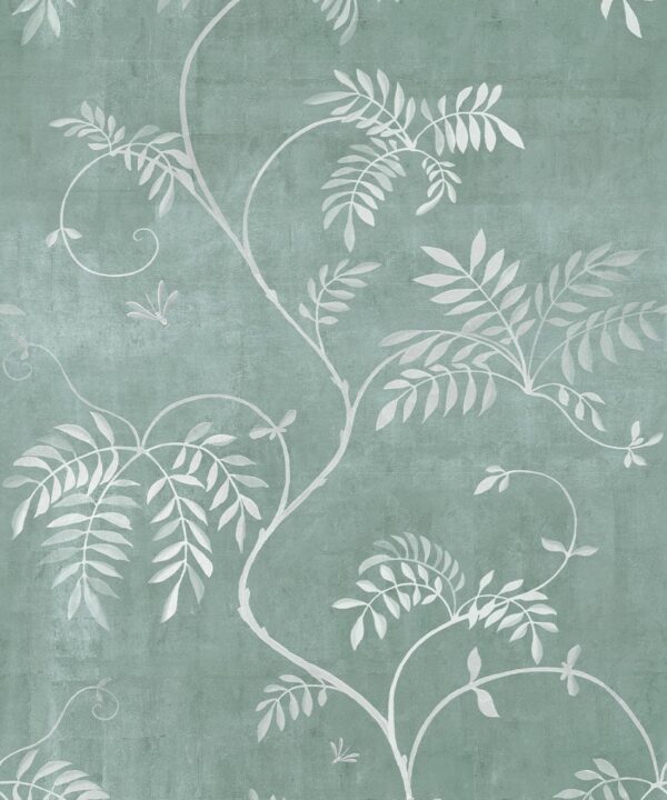 Wisteria Vine Wallpaper - Bethany Linz - My Sydney Collection - Colourway: Duck Egg - Swatch