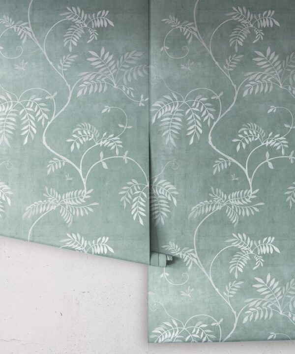 Wisteria Vine Wallpaper - Bethany Linz - My Sydney Collection - Colourway: Duck Egg - Rolls